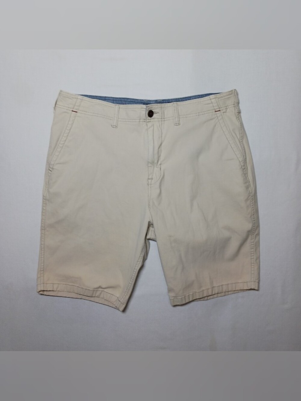 Lucky Brand Mens Saturday Stretch Chino Shorts 38 Ivory 9.5" Inseam